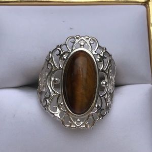 Tigers Eye Sterling Silver Ring